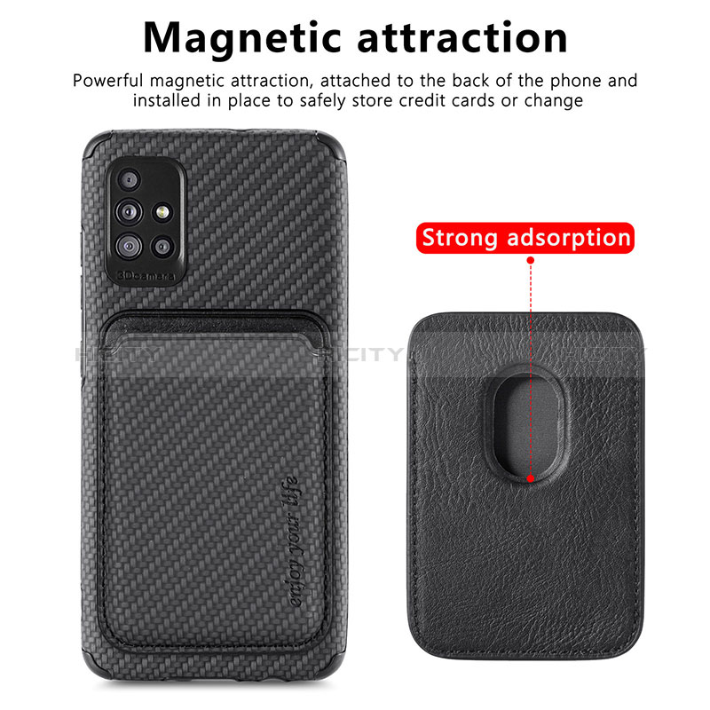 Coque Ultra Fine Silicone Souple Housse Etui avec Aimante Magnetique S01D pour Samsung Galaxy A71 4G A715 Plus