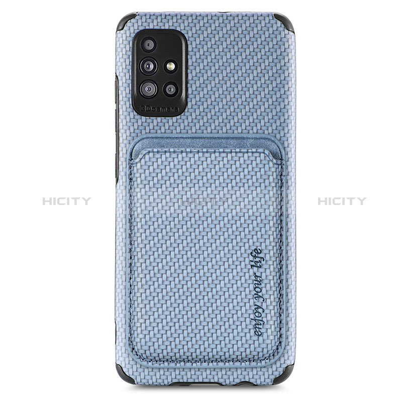 Coque Ultra Fine Silicone Souple Housse Etui avec Aimante Magnetique S01D pour Samsung Galaxy A71 5G Bleu Plus