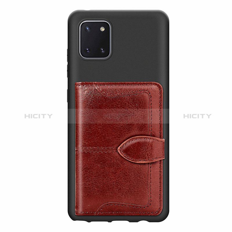 Coque Ultra Fine Silicone Souple Housse Etui avec Aimante Magnetique S01D pour Samsung Galaxy A81 Marron Plus