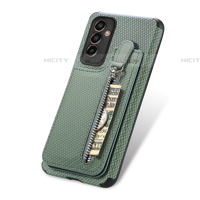 Coque Ultra Fine Silicone Souple Housse Etui avec Aimante Magnetique S01D pour Samsung Galaxy F13 4G Vert Plus