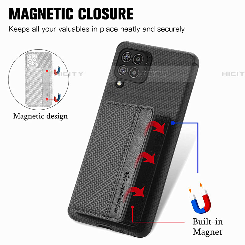 Coque Ultra Fine Silicone Souple Housse Etui avec Aimante Magnetique S01D pour Samsung Galaxy F62 5G Plus