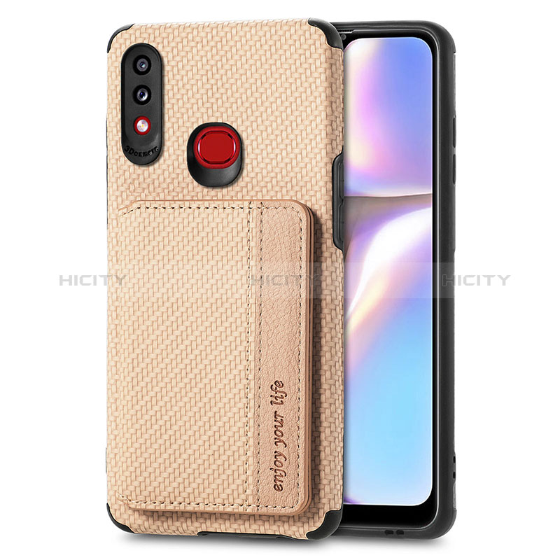 Coque Ultra Fine Silicone Souple Housse Etui avec Aimante Magnetique S01D pour Samsung Galaxy M01s Or Plus