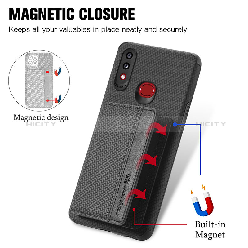 Coque Ultra Fine Silicone Souple Housse Etui avec Aimante Magnetique S01D pour Samsung Galaxy M01s Plus