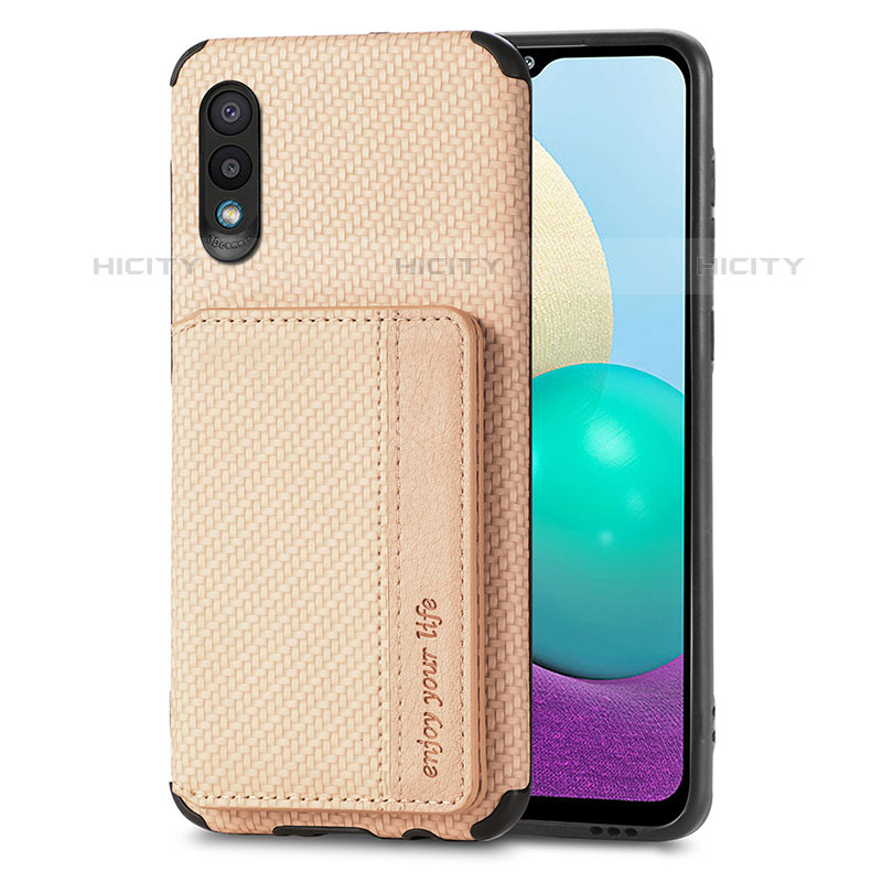 Coque Ultra Fine Silicone Souple Housse Etui avec Aimante Magnetique S01D pour Samsung Galaxy M02 Or Plus