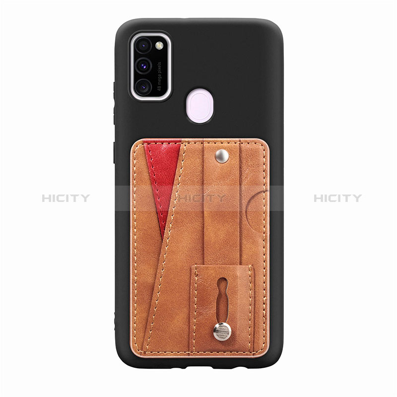 Coque Ultra Fine Silicone Souple Housse Etui avec Aimante Magnetique S01D pour Samsung Galaxy M21 Marron Plus