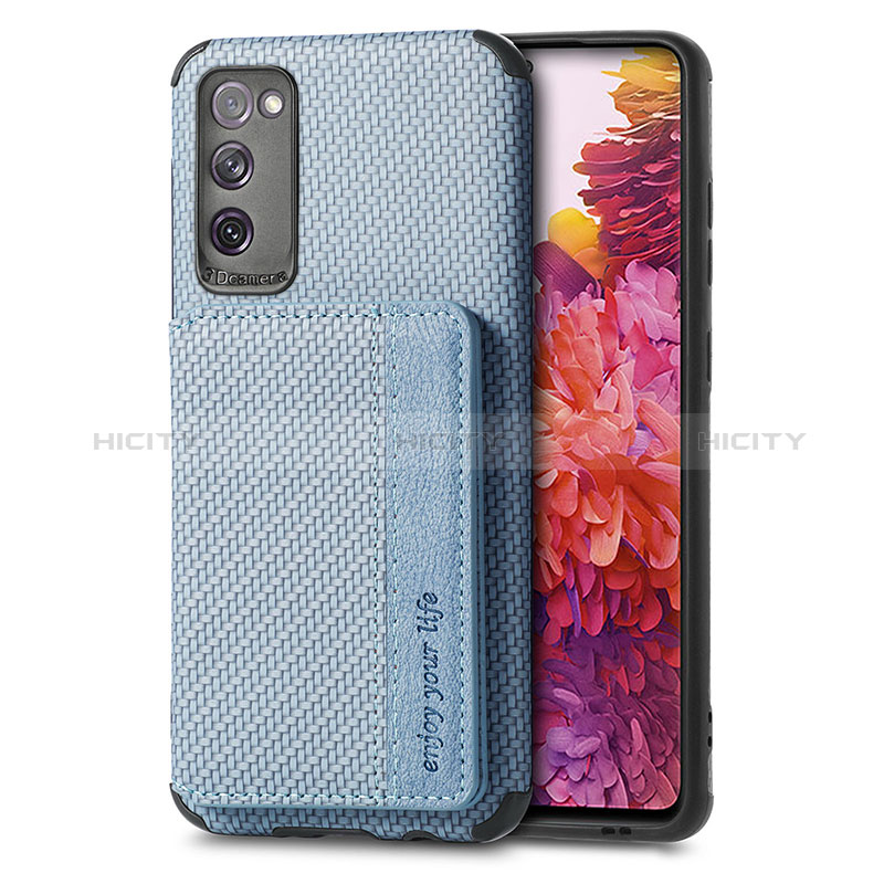 Coque Ultra Fine Silicone Souple Housse Etui avec Aimante Magnetique S01D pour Samsung Galaxy S20 FE (2022) 5G Bleu Plus