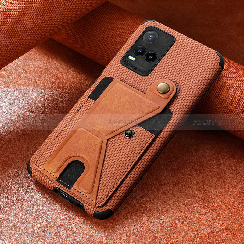 Coque Ultra Fine Silicone Souple Housse Etui avec Aimante Magnetique S01D pour Vivo Y21a Plus