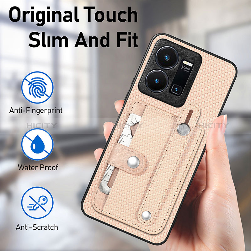 Coque Ultra Fine Silicone Souple Housse Etui avec Aimante Magnetique S01D pour Vivo Y35 4G Plus