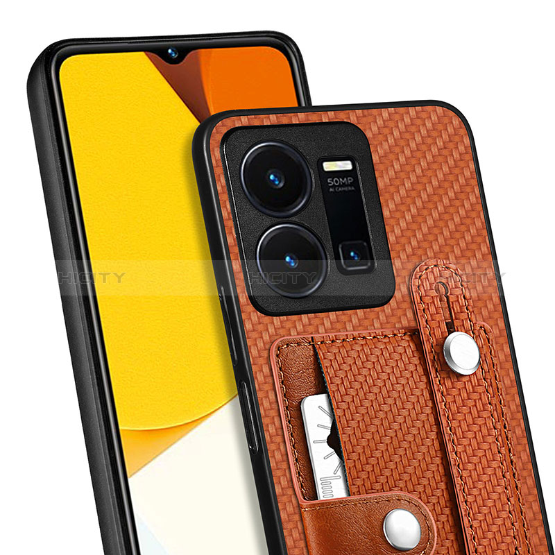 Coque Ultra Fine Silicone Souple Housse Etui avec Aimante Magnetique S01D pour Vivo Y35 4G Plus