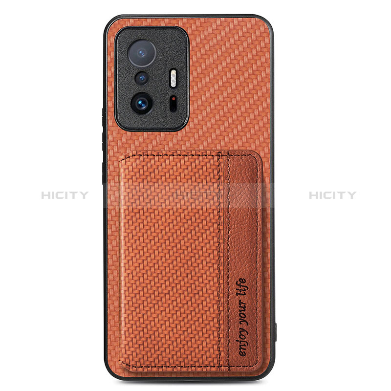 Coque Ultra Fine Silicone Souple Housse Etui avec Aimante Magnetique S01D pour Xiaomi Mi 11T Pro 5G Marron Plus