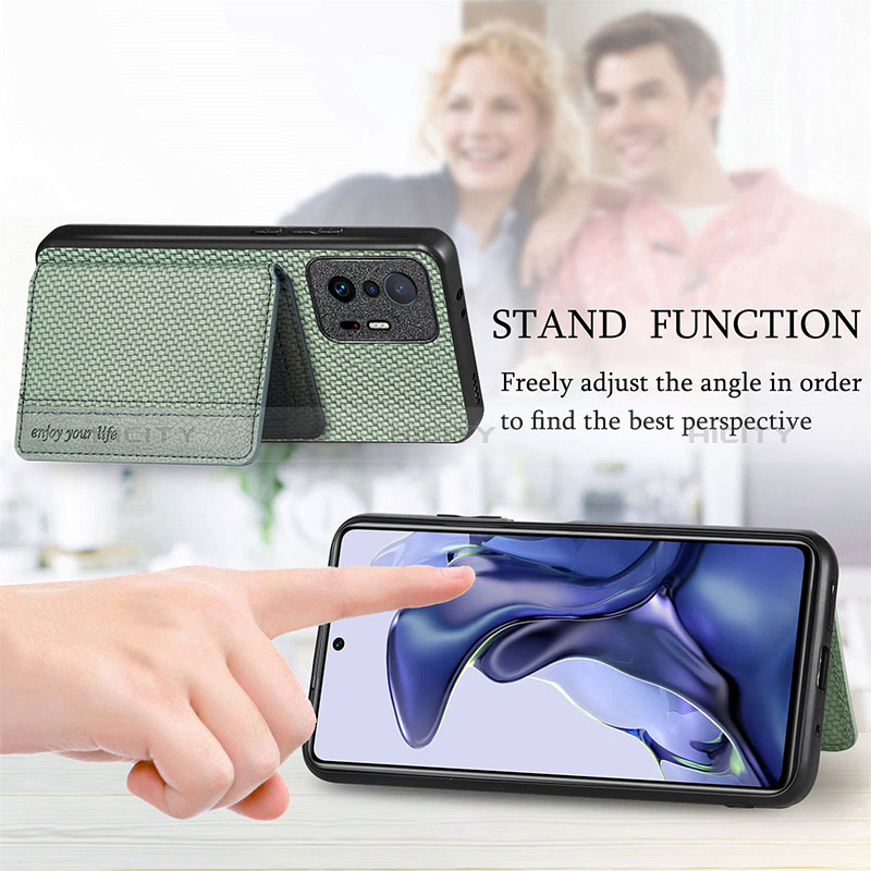 Coque Ultra Fine Silicone Souple Housse Etui avec Aimante Magnetique S01D pour Xiaomi Mi 11T Pro 5G Plus