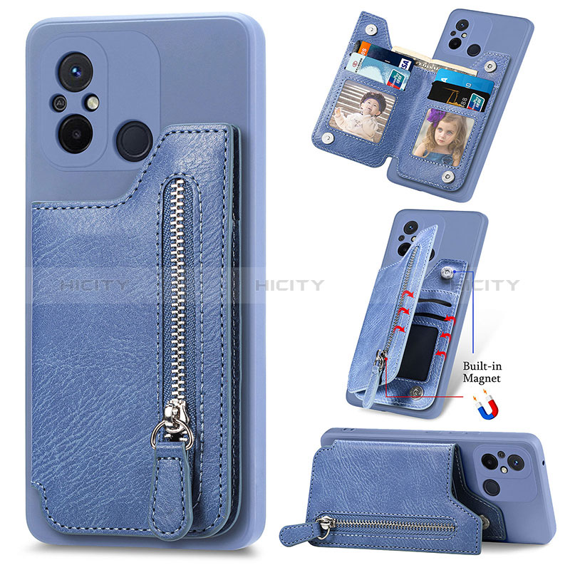 Coque Ultra Fine Silicone Souple Housse Etui avec Aimante Magnetique S01D pour Xiaomi Poco C55 Bleu Plus