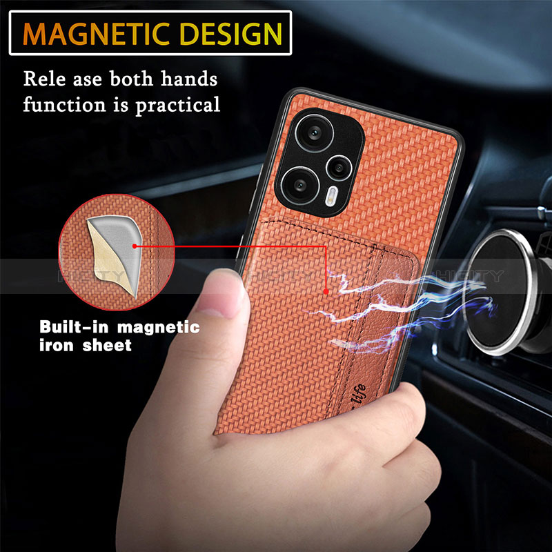 Coque Ultra Fine Silicone Souple Housse Etui avec Aimante Magnetique S01D pour Xiaomi Poco F5 5G Plus