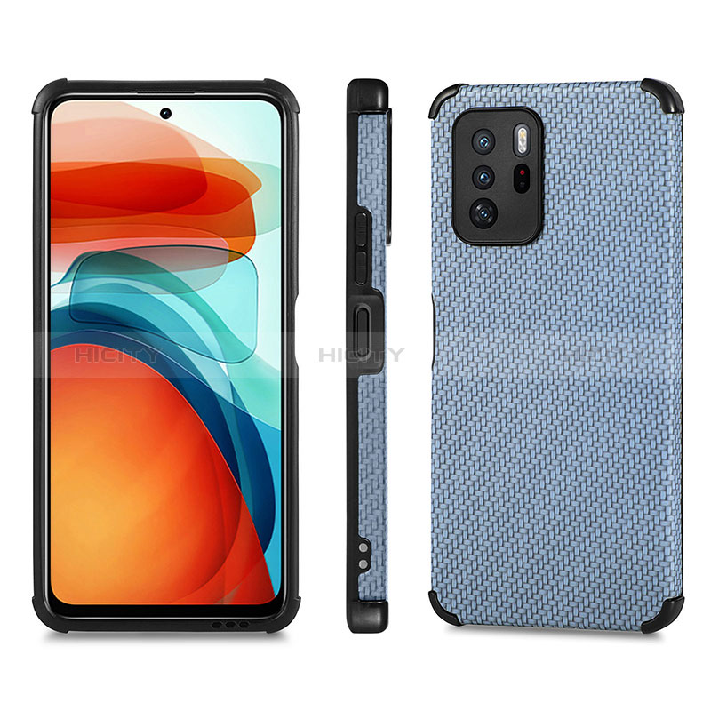 Coque Ultra Fine Silicone Souple Housse Etui avec Aimante Magnetique S01D pour Xiaomi Poco X3 GT 5G Bleu Plus