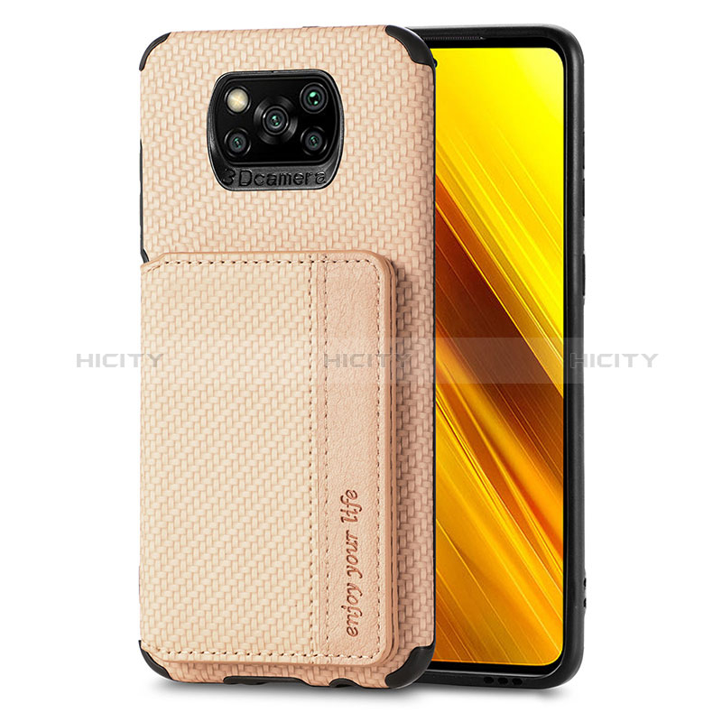 Coque Ultra Fine Silicone Souple Housse Etui avec Aimante Magnetique S01D pour Xiaomi Poco X3 NFC Or Plus