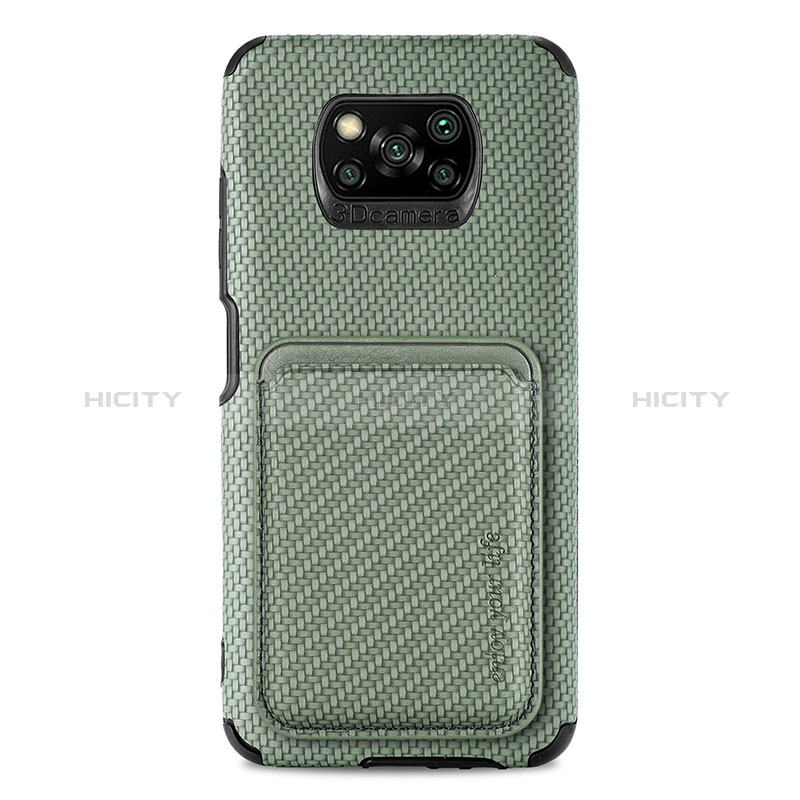 Coque Ultra Fine Silicone Souple Housse Etui avec Aimante Magnetique S01D pour Xiaomi Poco X3 Vert Plus