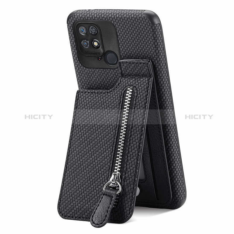 Coque Ultra Fine Silicone Souple Housse Etui avec Aimante Magnetique S01D pour Xiaomi Redmi 10 India Noir Plus