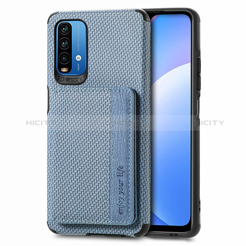 Coque Ultra Fine Silicone Souple Housse Etui avec Aimante Magnetique S01D pour Xiaomi Redmi 9 Power Bleu Plus