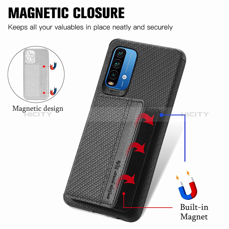 Coque Ultra Fine Silicone Souple Housse Etui avec Aimante Magnetique S01D pour Xiaomi Redmi 9 Power Plus