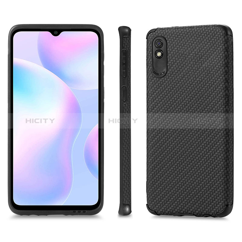 Coque Ultra Fine Silicone Souple Housse Etui avec Aimante Magnetique S01D pour Xiaomi Redmi 9AT Noir Plus