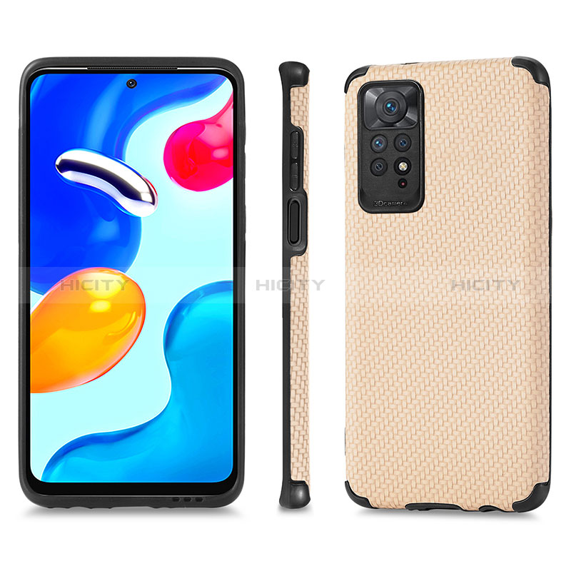 Coque Ultra Fine Silicone Souple Housse Etui avec Aimante Magnetique S01D pour Xiaomi Redmi Note 11 4G (2022) Or Plus