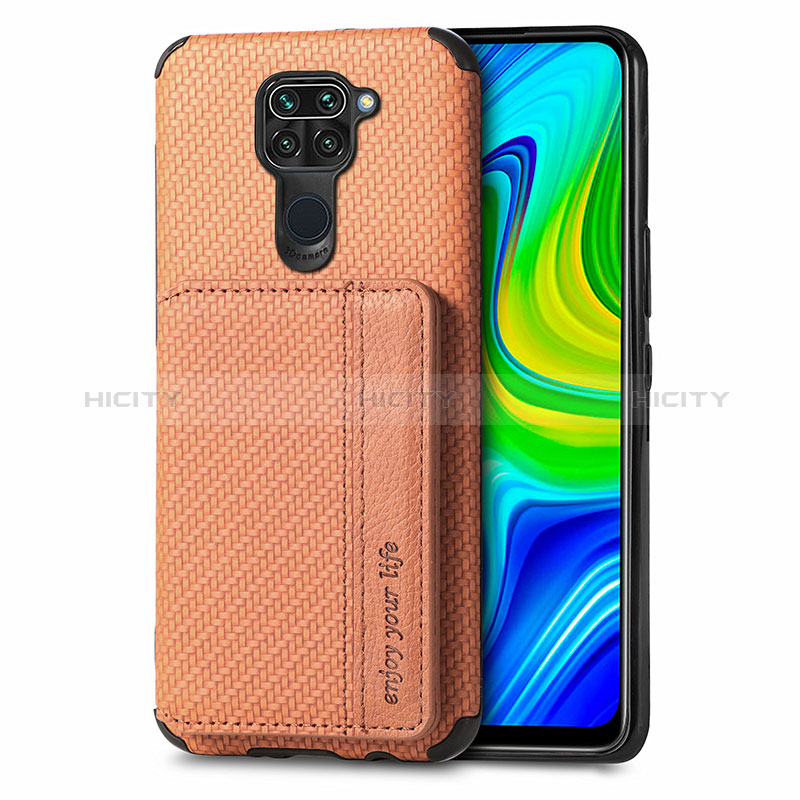 Coque Ultra Fine Silicone Souple Housse Etui avec Aimante Magnetique S01D pour Xiaomi Redmi Note 9 Marron Plus