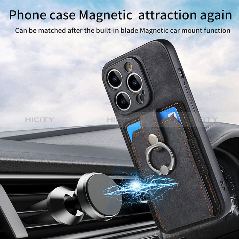 Coque Ultra Fine Silicone Souple Housse Etui avec Aimante Magnetique S02D pour Apple iPhone 13 Pro Max Plus