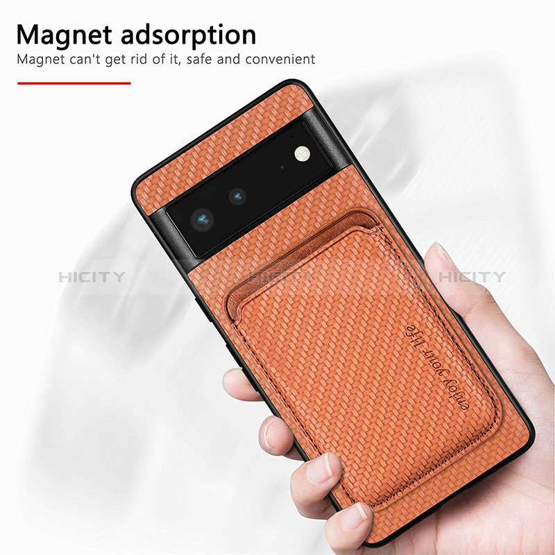 Coque Ultra Fine Silicone Souple Housse Etui avec Aimante Magnetique S02D pour Google Pixel 6 5G Plus