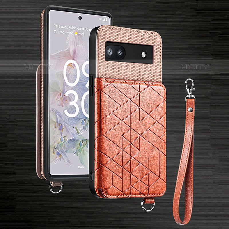 Coque Ultra Fine Silicone Souple Housse Etui avec Aimante Magnetique S02D pour Google Pixel 6a 5G Or Rose Plus