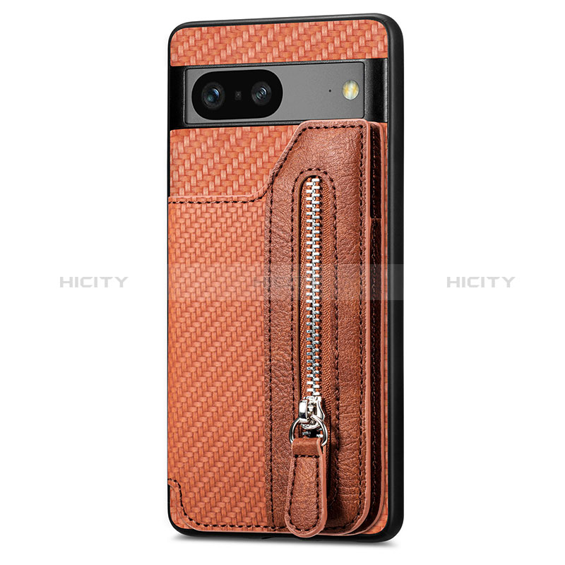 Coque Ultra Fine Silicone Souple Housse Etui avec Aimante Magnetique S02D pour Google Pixel 7a 5G Marron Plus