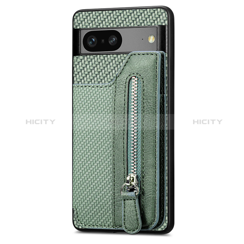 Coque Ultra Fine Silicone Souple Housse Etui avec Aimante Magnetique S02D pour Google Pixel 7a 5G Vert Plus