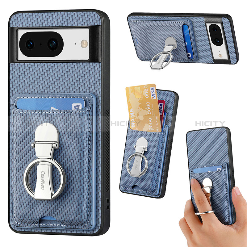 Coque Ultra Fine Silicone Souple Housse Etui avec Aimante Magnetique S02D pour Google Pixel 8 5G Bleu Plus