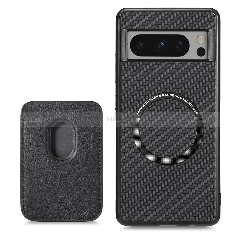 Coque Ultra Fine Silicone Souple Housse Etui avec Aimante Magnetique S02D pour Google Pixel 8 Pro 5G Noir Plus