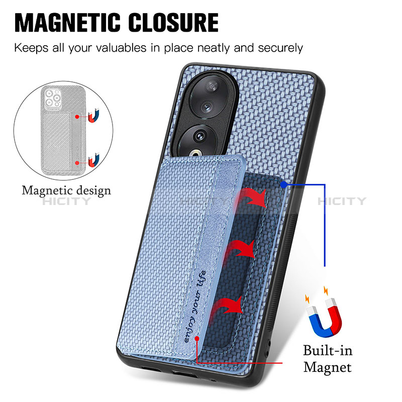 Coque Ultra Fine Silicone Souple Housse Etui avec Aimante Magnetique S02D pour Huawei Honor 90 5G Plus