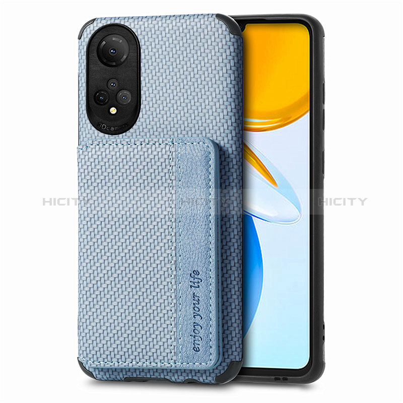 Coque Ultra Fine Silicone Souple Housse Etui avec Aimante Magnetique S02D pour Huawei Honor X7 Bleu Plus