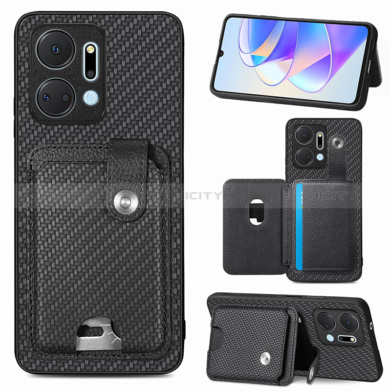 Coque Ultra Fine Silicone Souple Housse Etui avec Aimante Magnetique S02D pour Huawei Honor X7a Plus