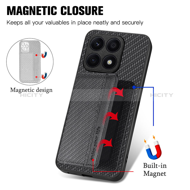 Coque Ultra Fine Silicone Souple Housse Etui avec Aimante Magnetique S02D pour Huawei Honor X8a 4G Plus