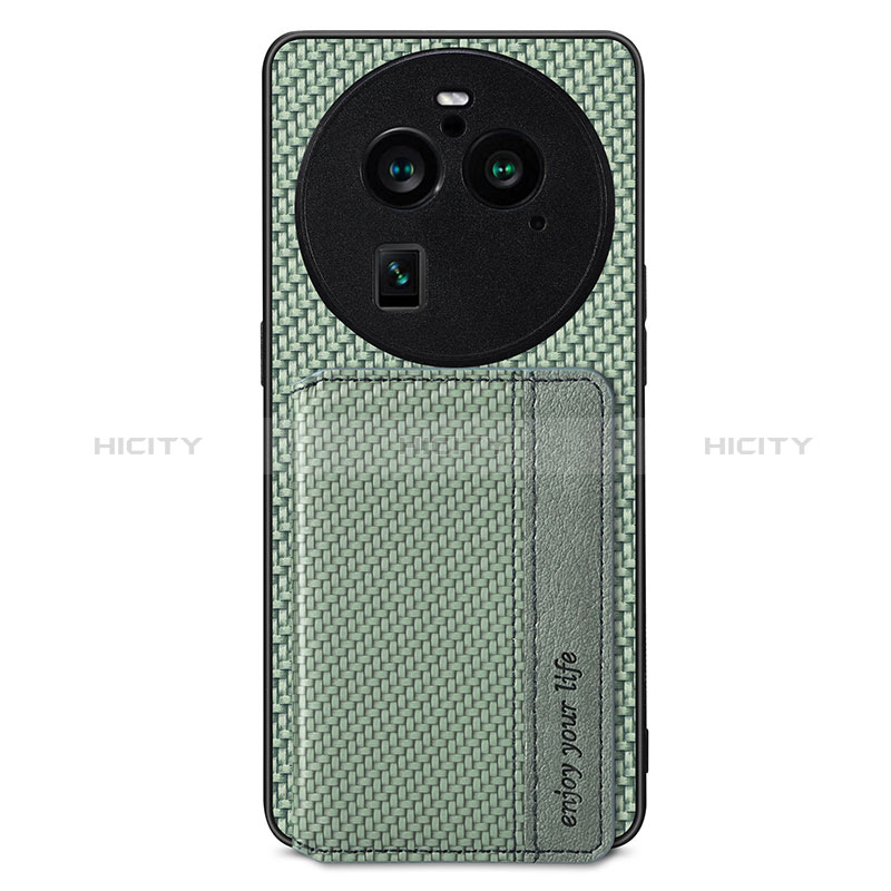 Coque Ultra Fine Silicone Souple Housse Etui avec Aimante Magnetique S02D pour Oppo Find X6 5G Vert Plus