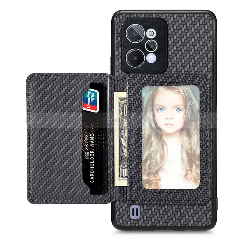 Coque Ultra Fine Silicone Souple Housse Etui avec Aimante Magnetique S02D pour Realme C31 Noir Plus