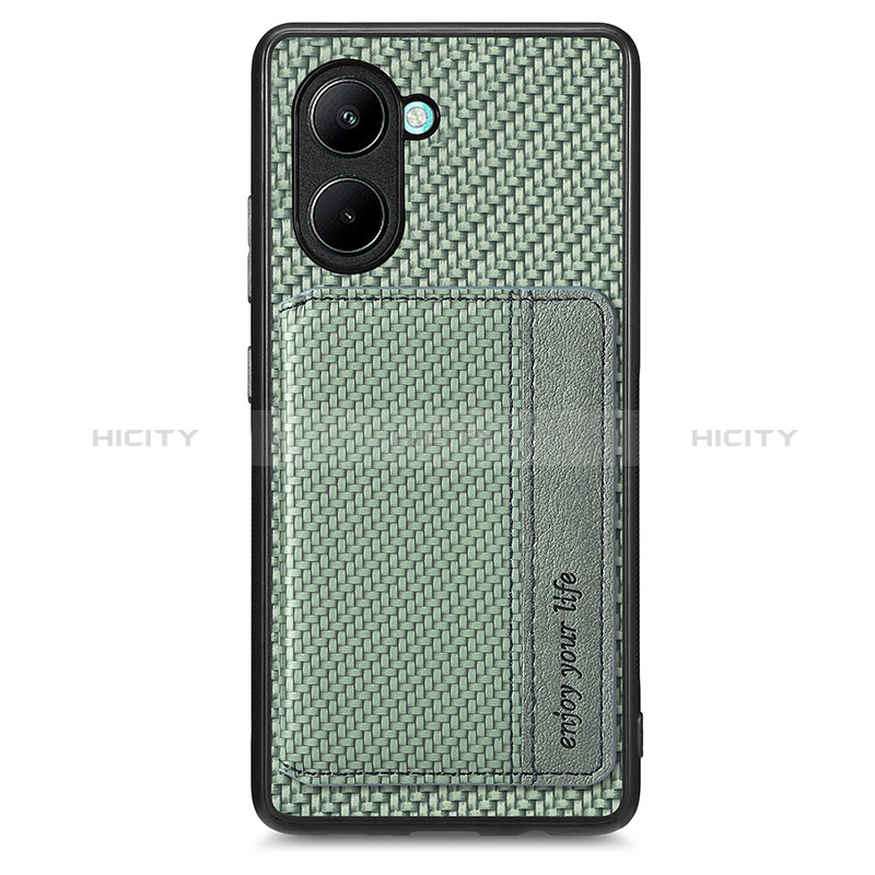 Coque Ultra Fine Silicone Souple Housse Etui avec Aimante Magnetique S02D pour Realme C33 (2023) Vert Plus