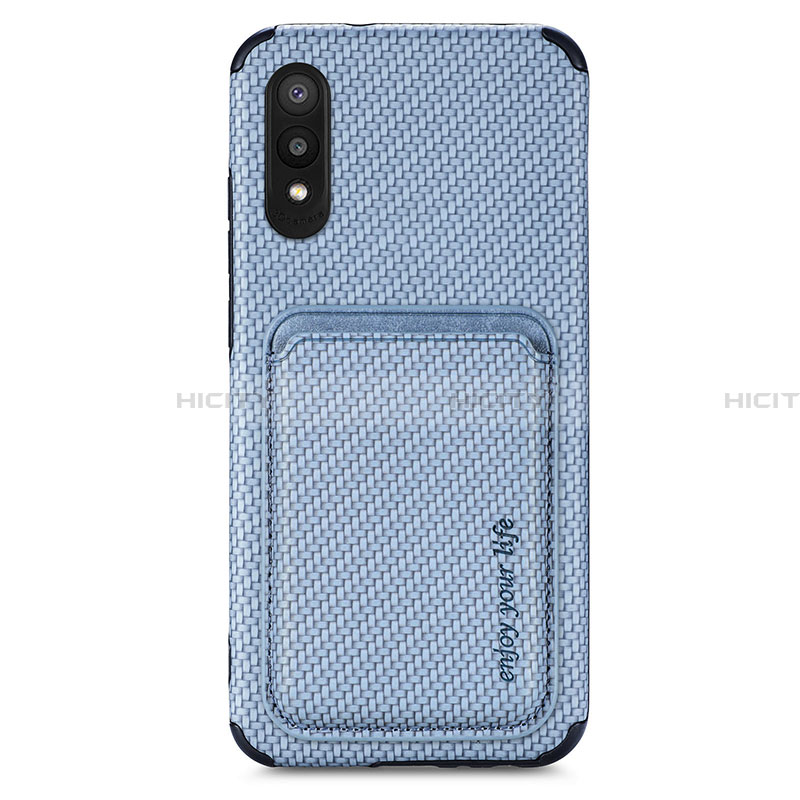 Coque Ultra Fine Silicone Souple Housse Etui avec Aimante Magnetique S02D pour Samsung Galaxy A02 Bleu Plus