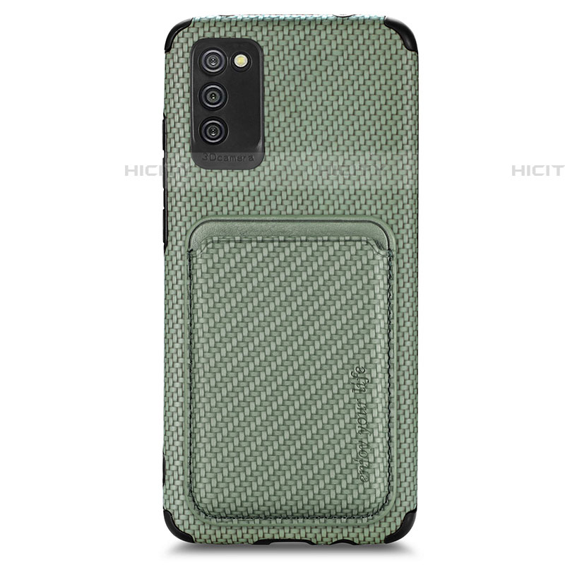 Coque Ultra Fine Silicone Souple Housse Etui avec Aimante Magnetique S02D pour Samsung Galaxy A03s Vert Plus