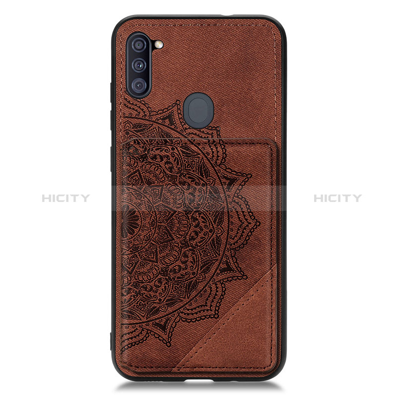 Coque Ultra Fine Silicone Souple Housse Etui avec Aimante Magnetique S02D pour Samsung Galaxy A11 Marron Plus