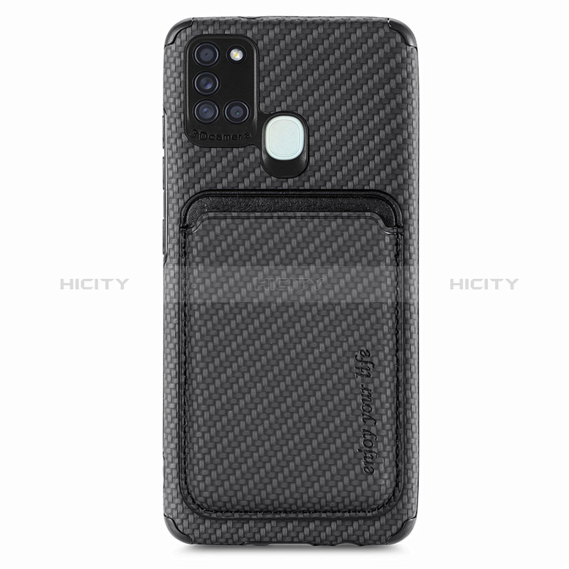 Coque Ultra Fine Silicone Souple Housse Etui avec Aimante Magnetique S02D pour Samsung Galaxy A21s Noir Plus