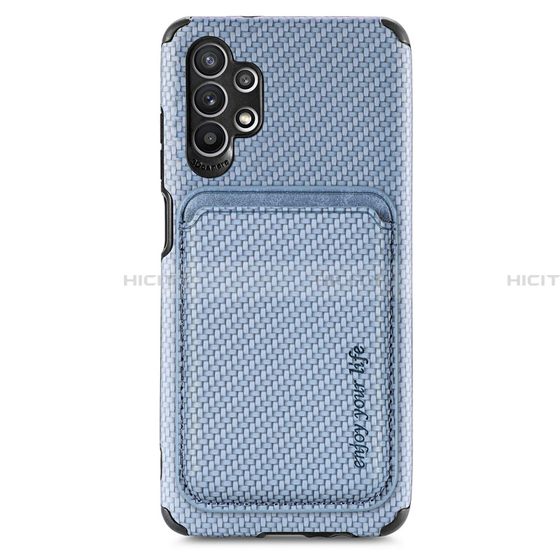 Coque Ultra Fine Silicone Souple Housse Etui avec Aimante Magnetique S02D pour Samsung Galaxy A32 5G Bleu Plus