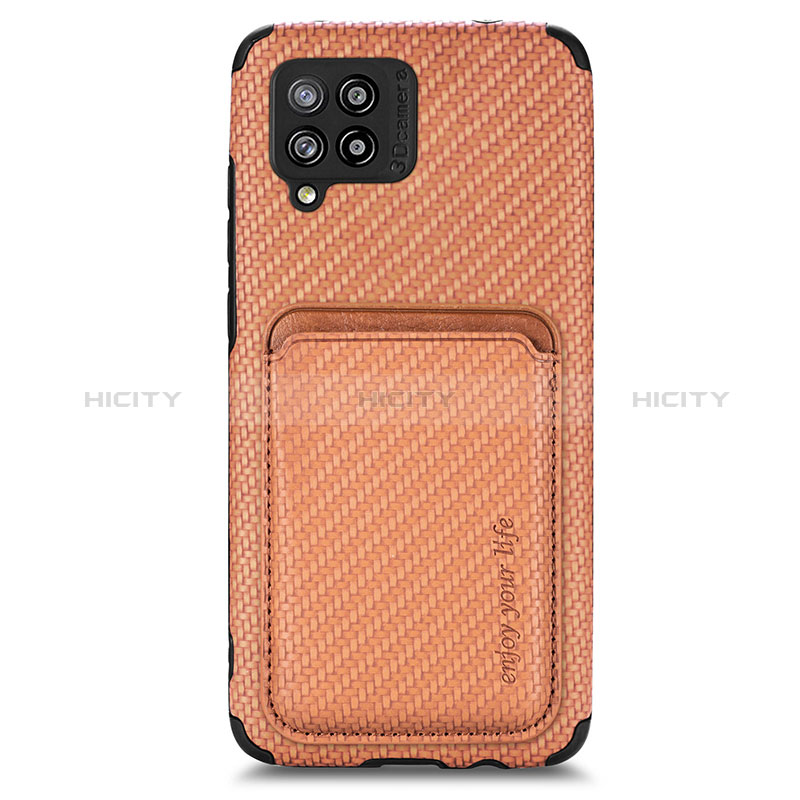 Coque Ultra Fine Silicone Souple Housse Etui avec Aimante Magnetique S02D pour Samsung Galaxy A42 5G Marron Plus