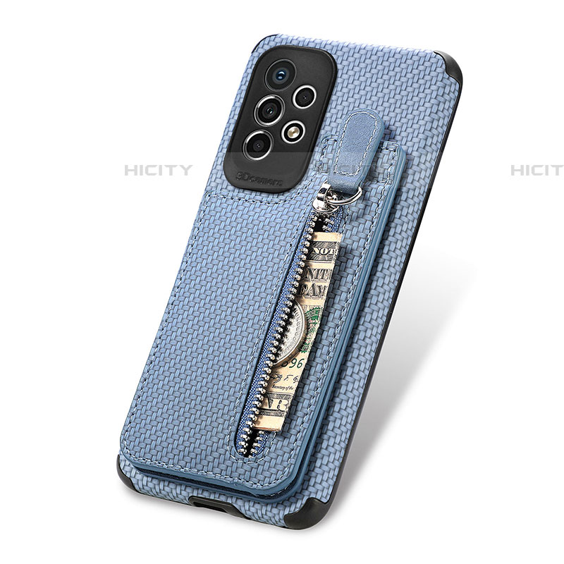 Coque Ultra Fine Silicone Souple Housse Etui avec Aimante Magnetique S02D pour Samsung Galaxy A53 5G Bleu Plus