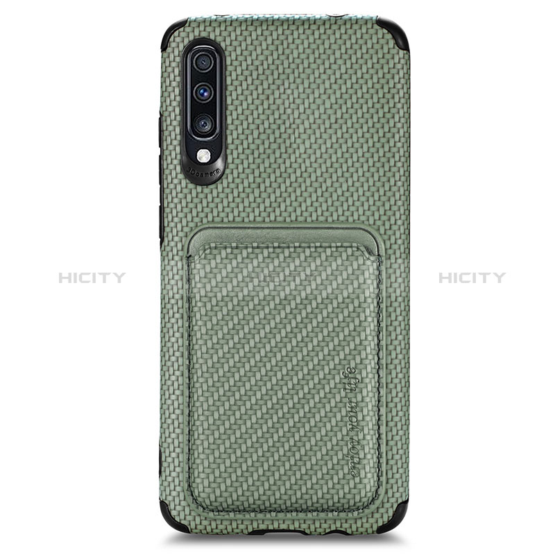 Coque Ultra Fine Silicone Souple Housse Etui avec Aimante Magnetique S02D pour Samsung Galaxy A70 Vert Plus