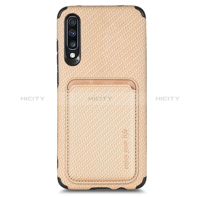 Coque Ultra Fine Silicone Souple Housse Etui avec Aimante Magnetique S02D pour Samsung Galaxy A70S Or Plus