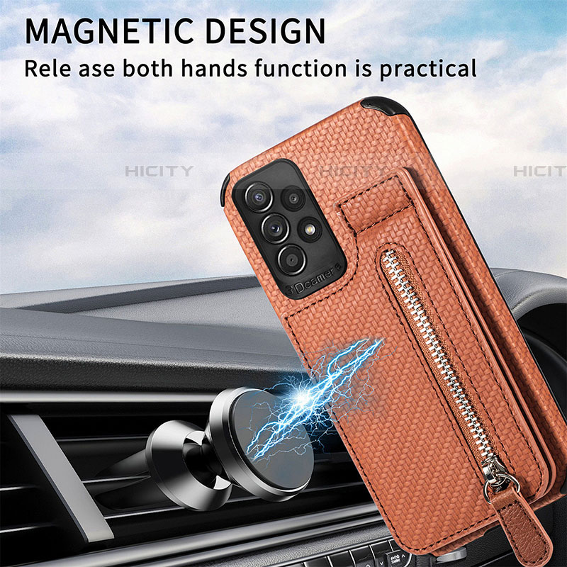 Coque Ultra Fine Silicone Souple Housse Etui avec Aimante Magnetique S02D pour Samsung Galaxy A72 5G Plus